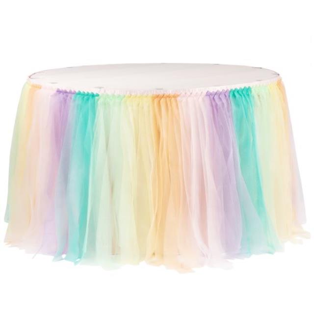 Rental store for TABLE SKIRT, TUTU RAINBOW PASTEL in Tupelo MS