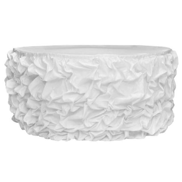 Rental store for TABLE SKIRT, WHITE GATHERED LAMOUR in Tupelo MS