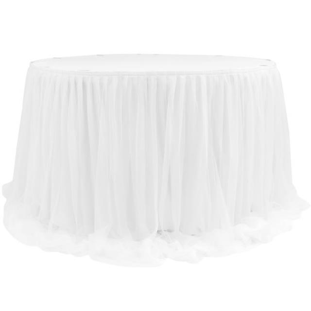 Rental store for TABLE SKIRT, WHITE CHIFFON TULLE in Tupelo MS
