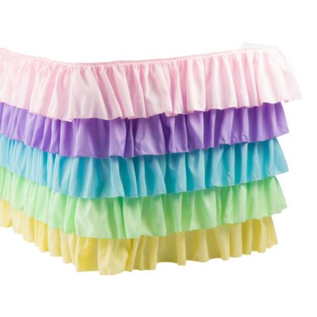 Rental store for TABLE SKIRT, RUFFLED PASTEL RAINBOW 21 in Tupelo MS